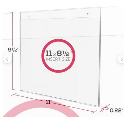 Wall-Mounting Acrylic Frame (11"Wx8 1/2"H)