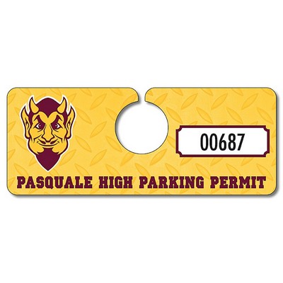 School Plastic Hang Tag / Parking Permit- 2x5 - UV Coated (1S)