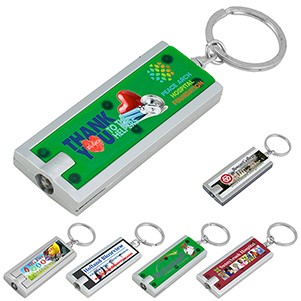 "Akari" PhotoImage® Full-Color Imprint Slim Keyholder Keylight w/Bright White LED Light