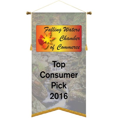 26" x 48" Podium Banner, Angle Cut / with Fringe