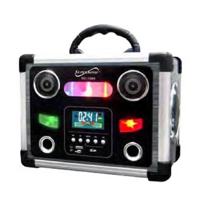 Portable Rechargeable Media Speaker with FM Radio & LCD Display