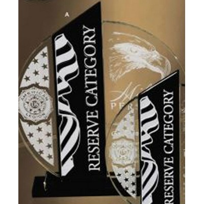 10" Black Accent Circular Clear Crystal Award