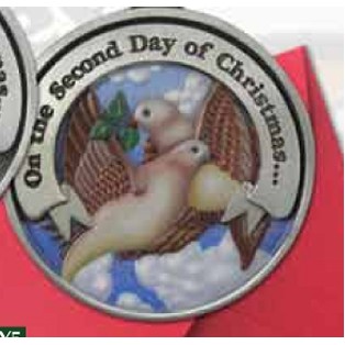 Twelve Days of Christmas 3D Gallery Print Mini Ornament (Day 2 - Two Turtle Doves)