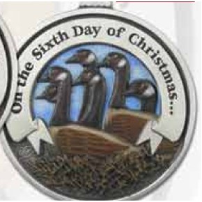 Twelve Days of Christmas 3D Gallery Print Full Size Ornament (Day 6 - Six Geese-a-Laying)