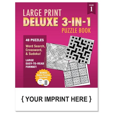 LARGE PRINT Deluxe 3-in-1 Puzzle Book