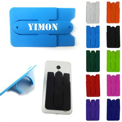 Promotional Custom 2 in 1 Silicone Cell Phone Wallet Stand Combo