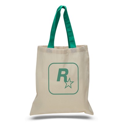 Tote with Kelly Green Colored Handles (Printed)