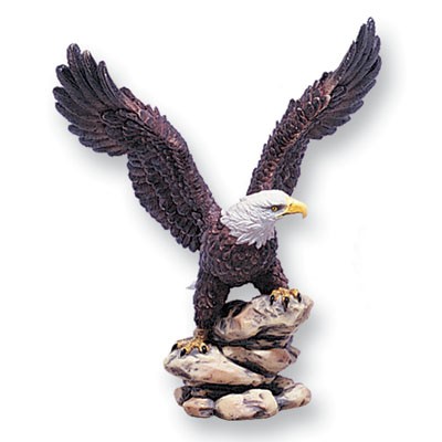 8½" Color Resin Eagle on Rocks w/¼" Rod