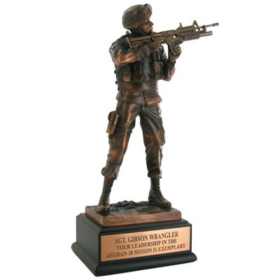 11½" Bronze Electroplated Army Soldier Trophy