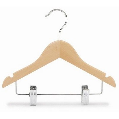 11" Children's Wooden Suit Hanger w/Clips