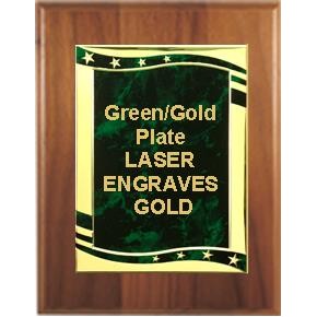 Cherry Plaque 6" x 8" - Green/Gold 3-7/8" x 5-7/8" Hi-Relief Plate