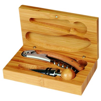 Bamboo 2 Piece Wine Tool Set