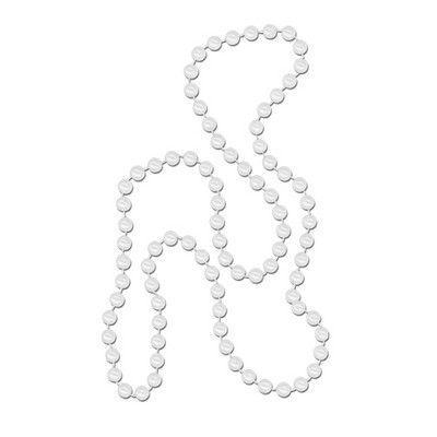 Round Mardi Gras Pearl White Throw Beads