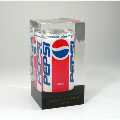 Rectangular Cube Lucite® Embedment Award w/Can (3 3/8" x 3 3/8" x 6 3/8")