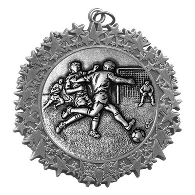 Stock Star Border 2 3/4" Medal- Soccer Male