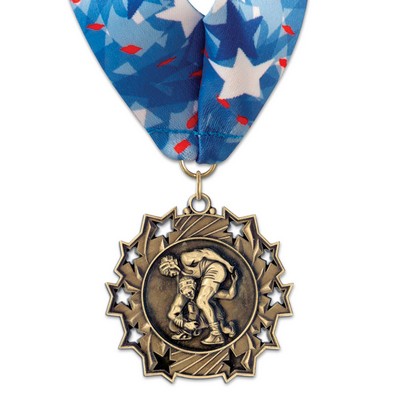 2 1/4" Math TS Medal w/ Stock Millennium Neck Ribbon