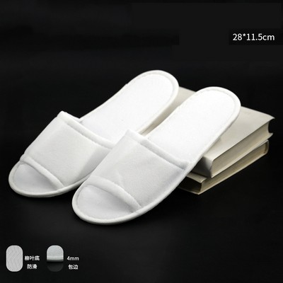 4 mm Base Disposable Plush Open-Toe Hotel Slipper