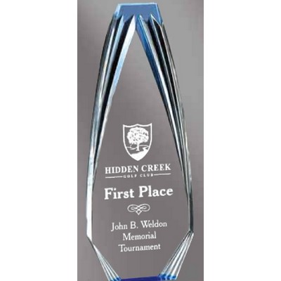 Medium Blue Acrylic Diamond Obelisk Award