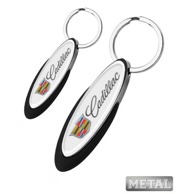 Oblong Metal Color Keychain