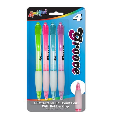 Groove Retractable Ballpoint Pen (4-Pack )