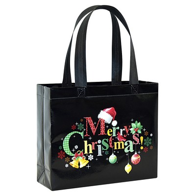 Custom 120g Laminated Non-Woven PP Heat-Sealed Christmas Gift Bag 12"x10"x4"