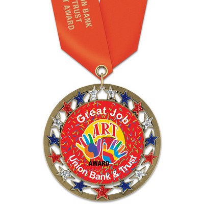 2-3/4" RSG Full Color Medal w/ Satin Neck Ribbon