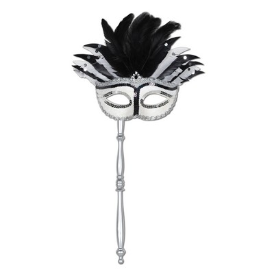 Feathered Mask With Stick