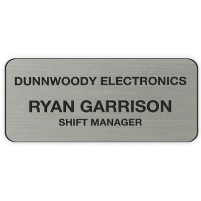 Engraved Plastic Name Badge - 3" x 1 1/2"