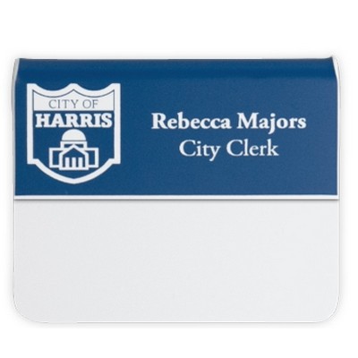 Engraved Plastic Name Badge - 3" x 1 1/4", Pocket