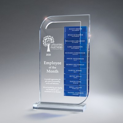 Clear Lucite Perpetual Award, Large (Glass Bars Sold Separately)