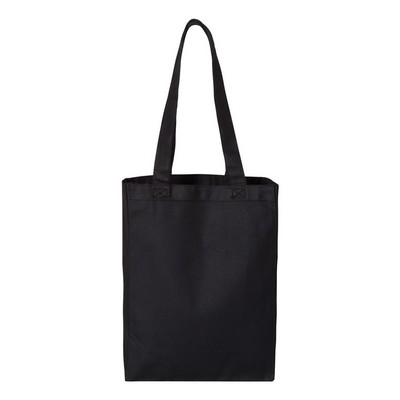 Q-Tees® Canvas Gusset Shopping Tote Bag (Blank)