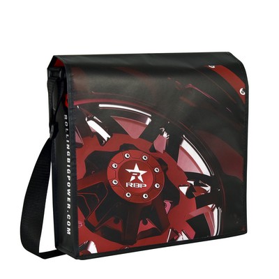 Full-Color 180g Double-Layered Tradeshow Messenger Bag Adjustable Shoulder Strap 13.5"x12.5"x3"