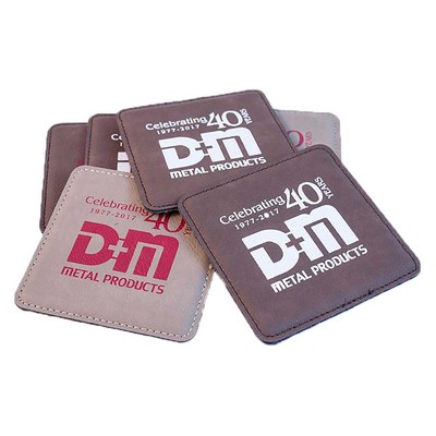 4" x 4" - Premium Leatherette Coasters - Square