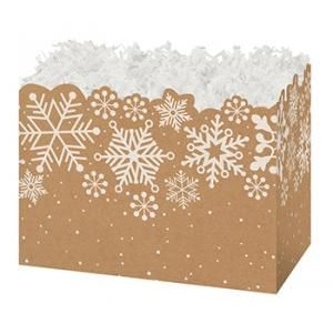 Large Kraft Snowflakes Theme Gift Basket Box