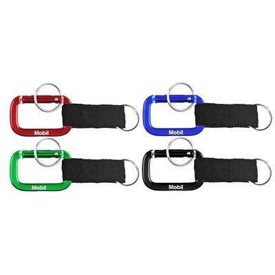 Square Carabiner w/Strap & Key Ring