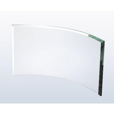 Jade Glass Beveled Crescent Award, Medium (11"x6")