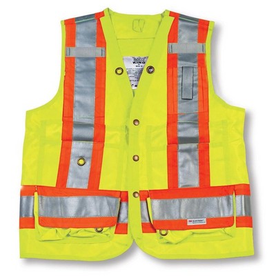 Lime Green 100% Polyester Surveyor Vest