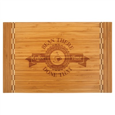 12" x 18.25" - Bamboo Cutting Board with Butcher Block Inlay