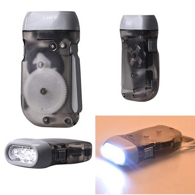 Hand Pressing Led Flashlight Torch With Translucent Case