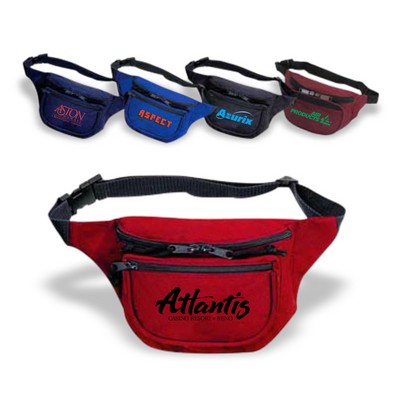 Three Pocket Nylon Fanny Pack