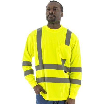 High Visibility Yellow Long Sleeve Shirt, ANSI 3, Type R