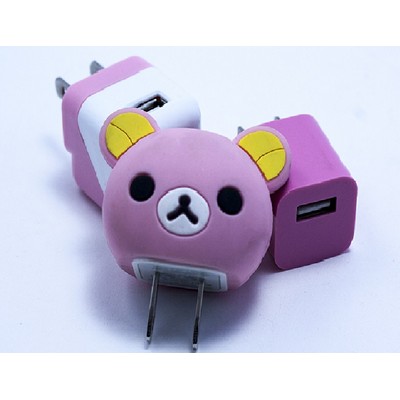 Custom PVC 3D Soft Molded Wall Plug w/USB port