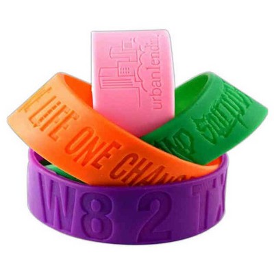 1" Debossed Silicone Wristband