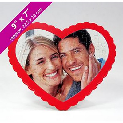 7" x 9" - 36 Piece Retail Quality Heart Shaped Puzzle and Box