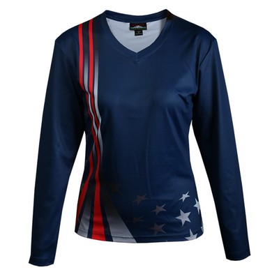 Star Long Sleeve V-neck Full Sublimated Jersey