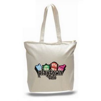 Q-Tees® Canvas Zipper Tote Bag