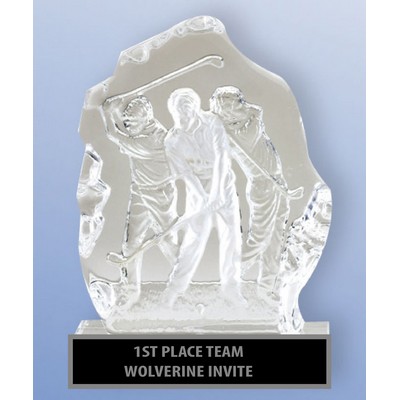 Crystal Ice Golf Award Series with Male Golf Team, 5-1/4"x 7-1/2"