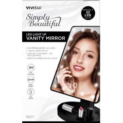 Vivitar® Lighted 22 LED Black Vanity Mirror