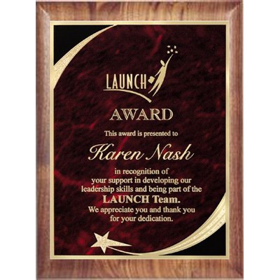 Economy Hand Rubbed Walnut/Sienna Red Americana Series Plaques, 9"x12"