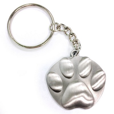 Paw Print Antique Pewter Finished Keychain